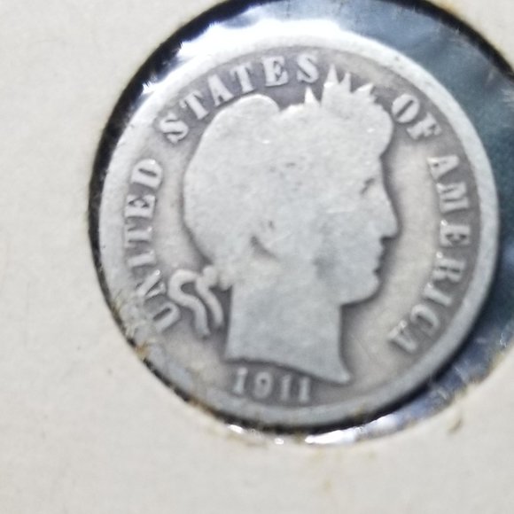 OLD  COIN   1911 Barber Dime - Picture 1 of 2